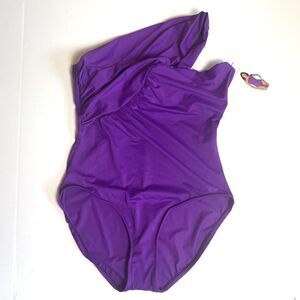 Magicsuit Womens One Piece Swimsuit Sz 12 GODDESS Purple Slimming Underwire